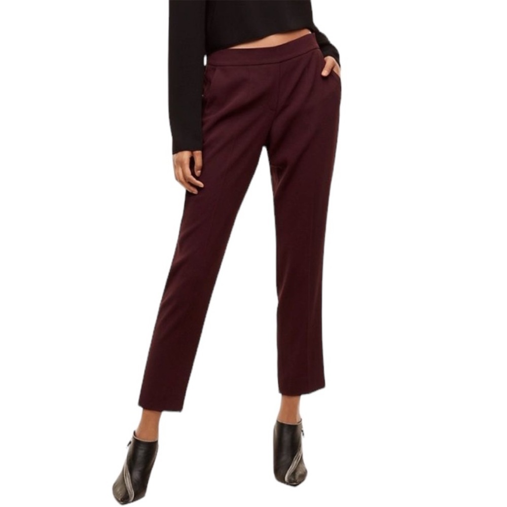 Wilfred Cohen pant in plum purple pleated front cropped Sz 6 excellent condition